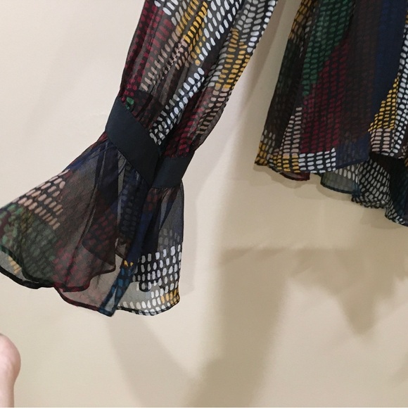 Cinq A Sept Silk Top Blouse Multicolor Polka Dot size m - Picture 5 of 7